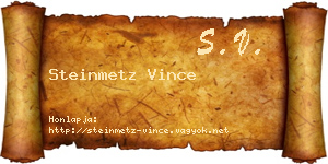 Steinmetz Vince névjegykártya